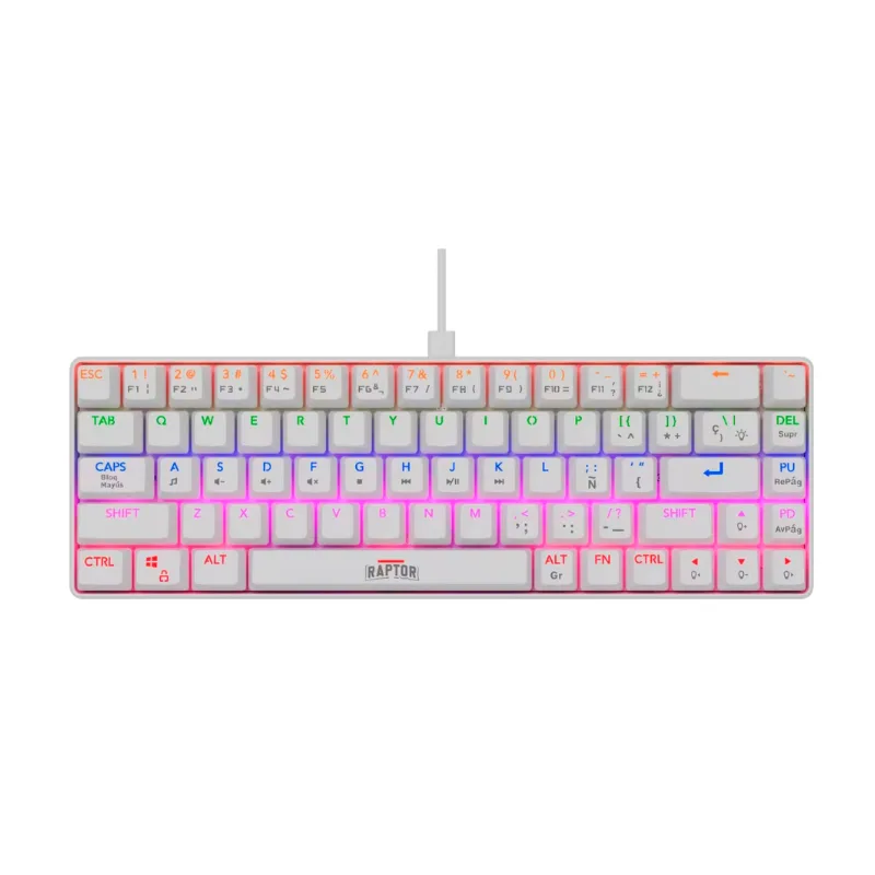 Teclado Gamer Raptor Fireclaw M68 Mecanico Retroiluminado Switch Red Outemu White — foto 9
