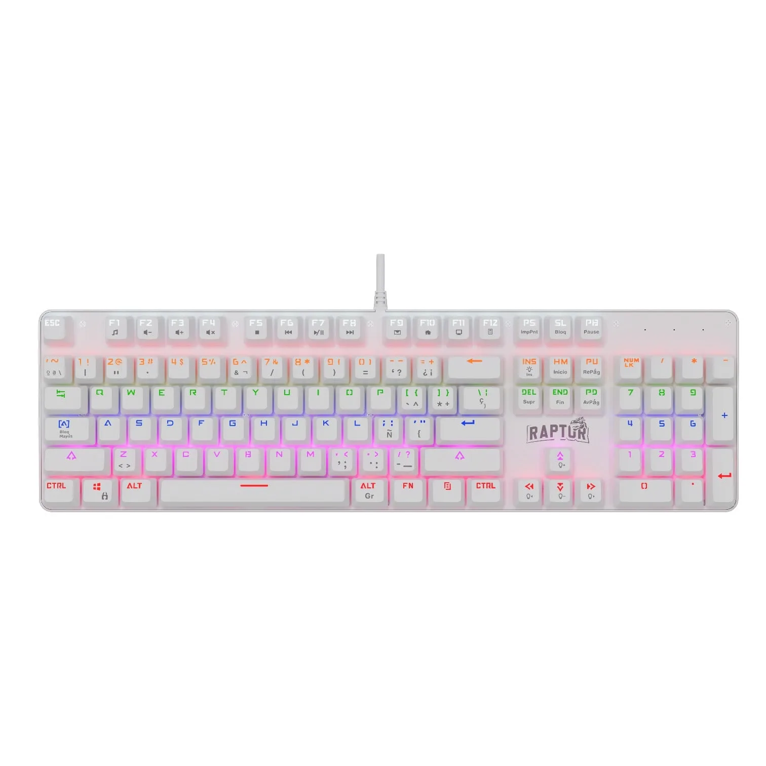 Teclado Gamer Raptor Fireclaw M104 Mecanico Retroiluminado Switch Red Outemu White (7862) — foto 8