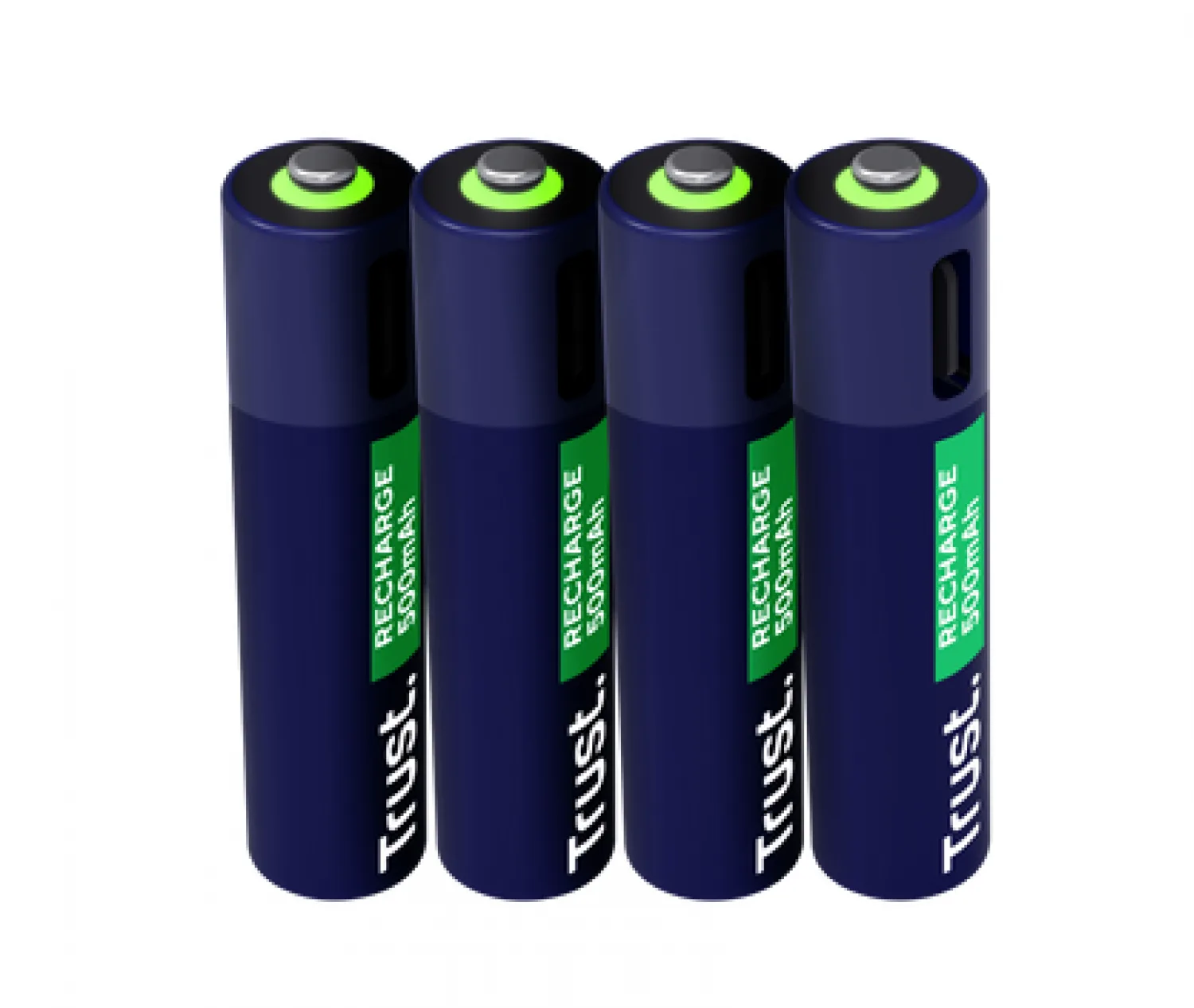 PILAS AAA RECARGABLES USB-C TRUST CON LUZ LED Y CABLE INCLUIDO (4-PACK)