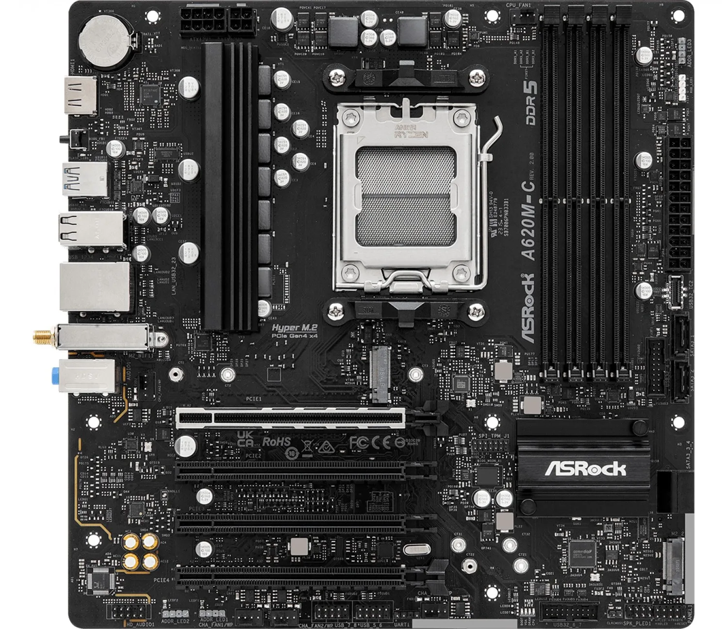 Mother Asrock (am5) A620m-c R2 Wifi-ax+bt (bulk) — foto 5