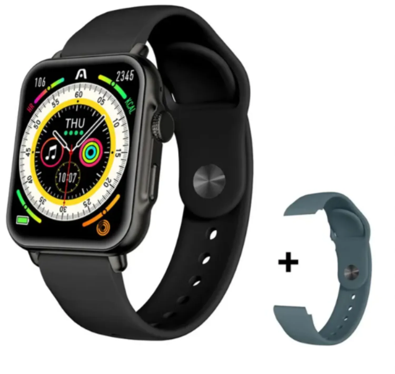 SMARTWATCH ARGOMTECH S55 BLACK ALUMINIUM 2 STRAPS INCLUIDED BLACK Y STEEL BLUE 1.96 IPS DISPLAY