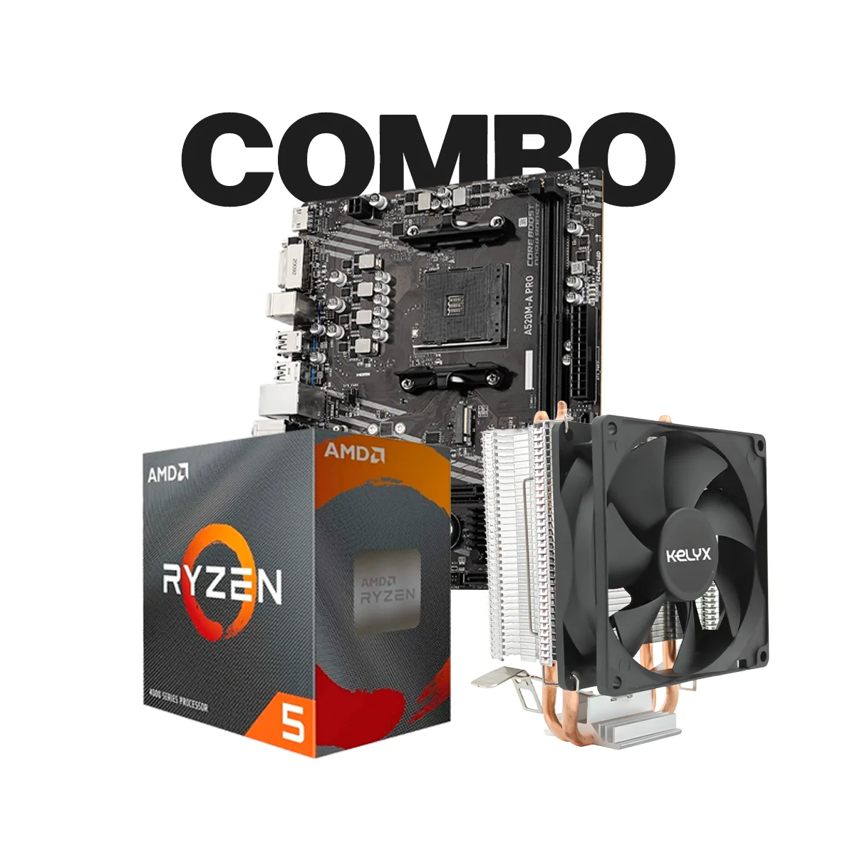 Pc Kelyx MB MSI A520M-A PRO / Proces AMD Ryzen 5-3400G Tray / CPU Cooler Kelyx — foto 1