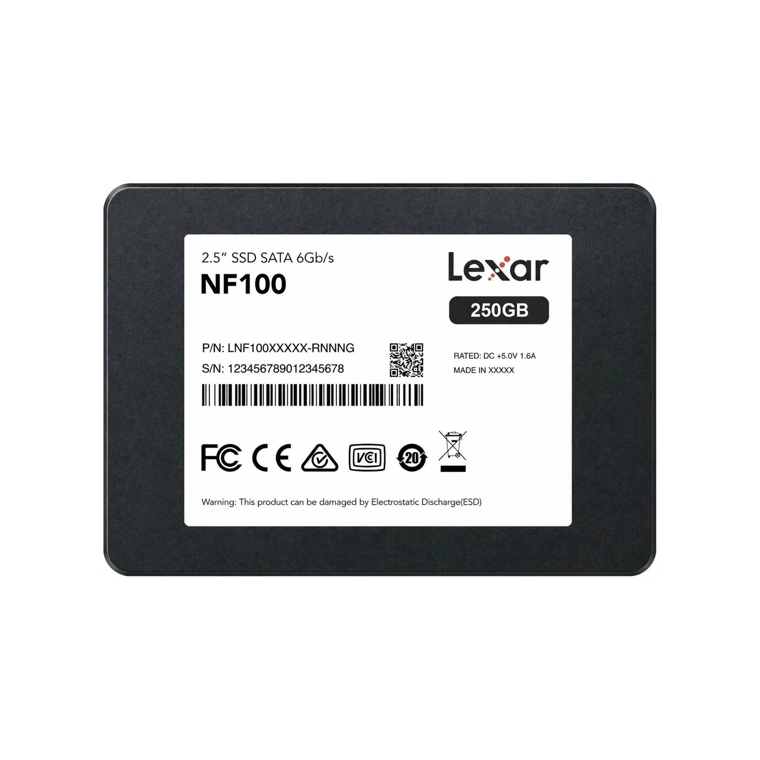 Disco Interno SSD LEXAR NF100 250GB 2.5” SATA III