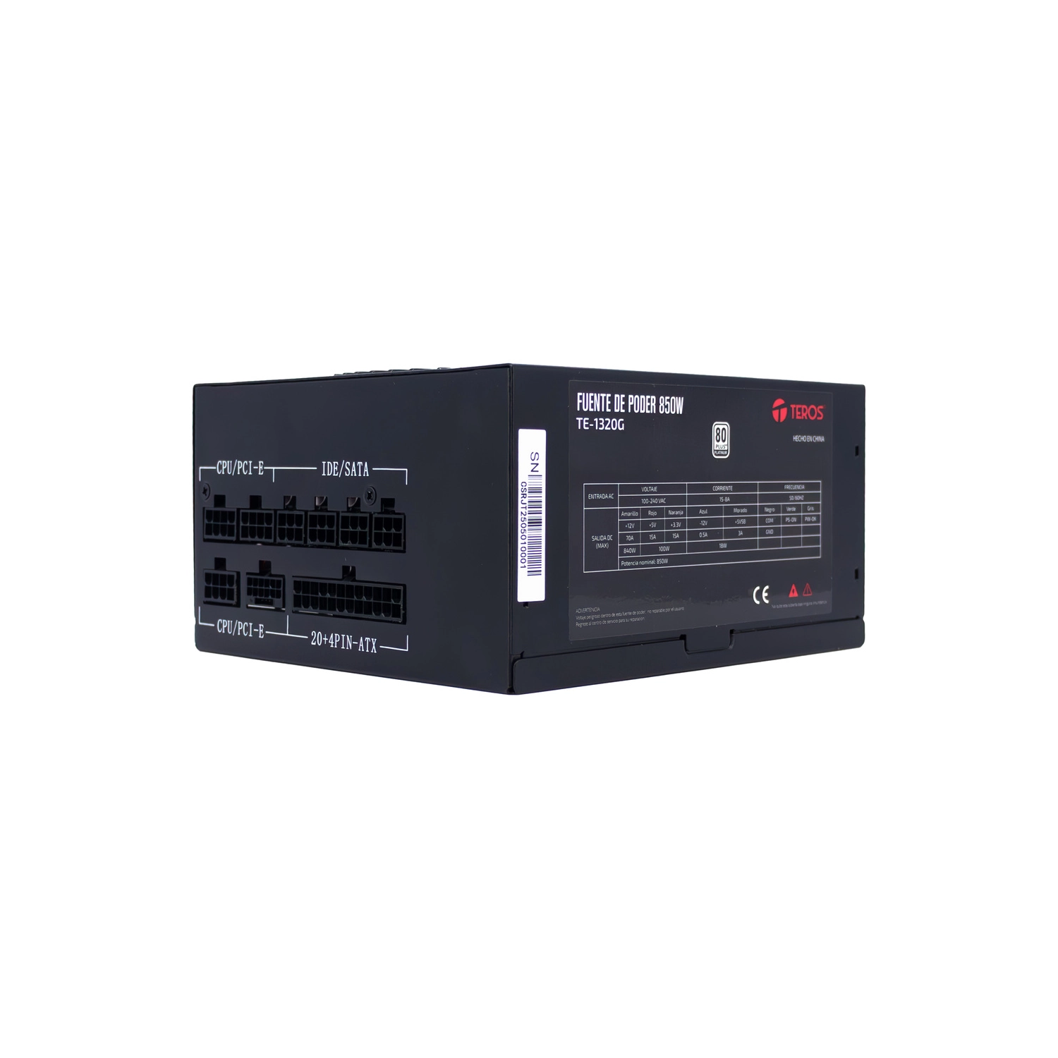 Fuente Teros TE-1320G 850W 80 Plus Platinum ATX Full Modular — foto 6