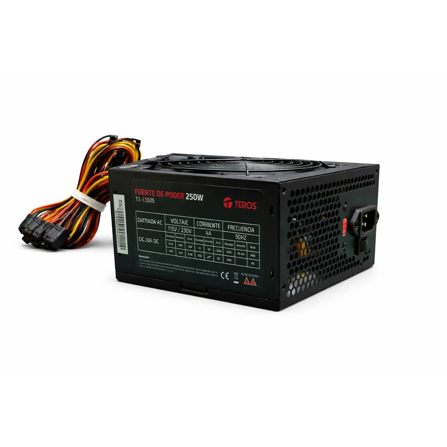 Fuente Teros Te-1330s 250w Atx 3.1 24 Pines Black — foto 3