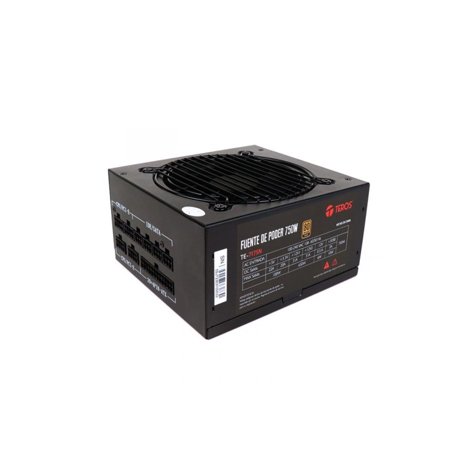 Fuente Teros Te-7175w 750w 80 Plus Gold Atx Full Modular