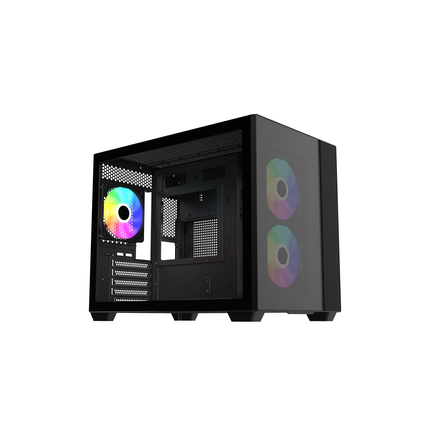 Gabinete Cooler Master Elite 461 Mini Tower 3 Fans Tempered Glass Black S/fuente — foto 5