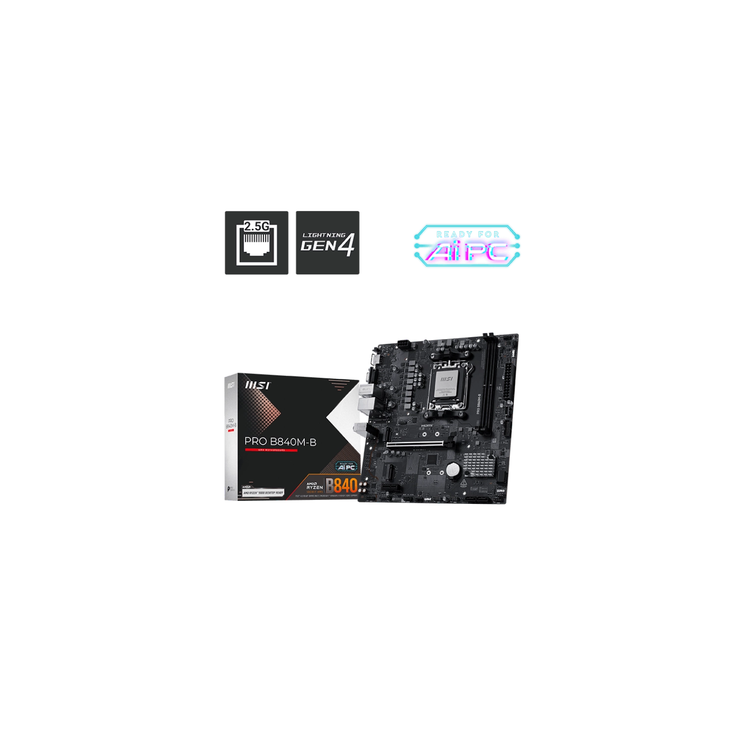 Motherboard Msi Pro B840m-b Am5 Ddr5 — foto 7