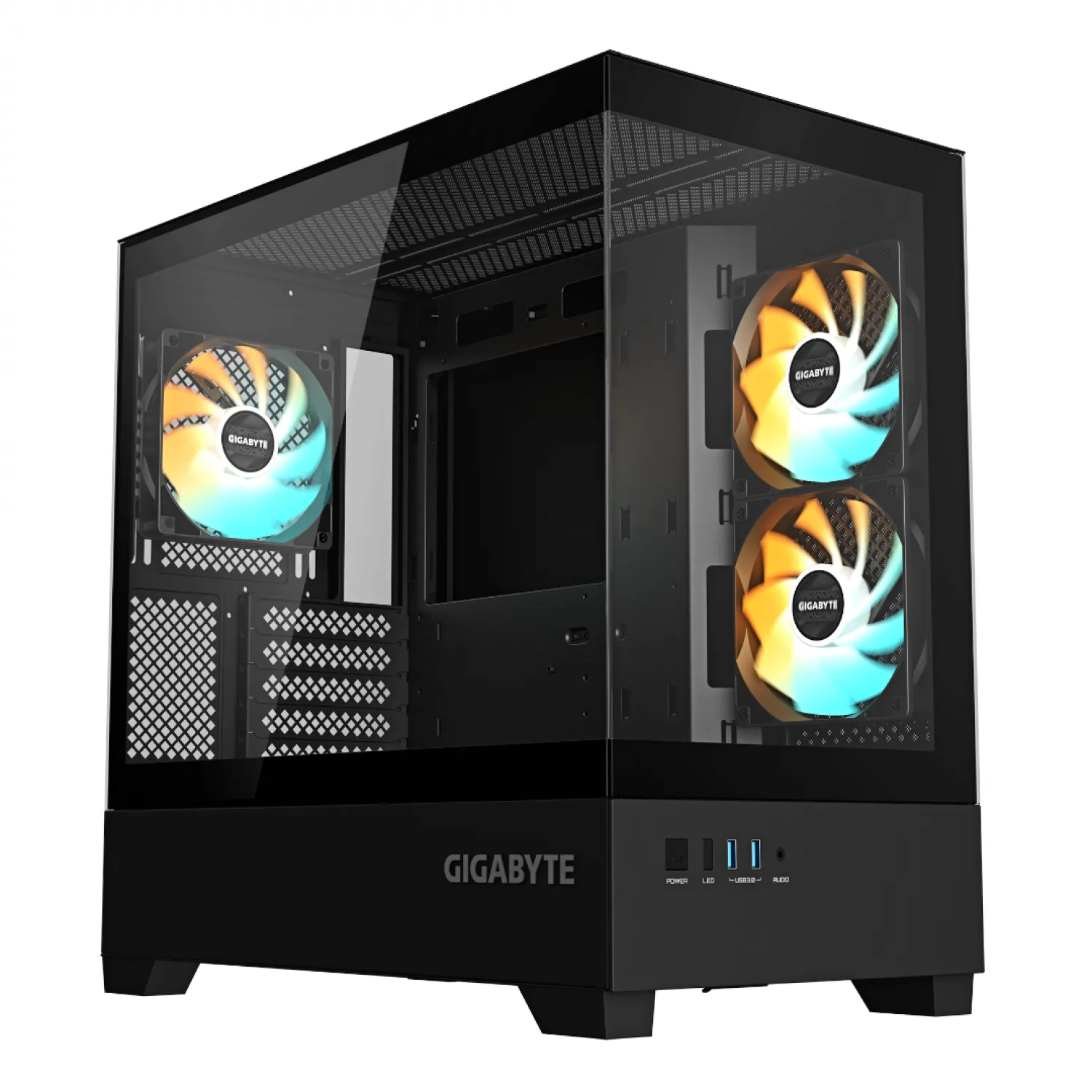 GABINETE GAMER GIGABYTE C201P M-ATX BLACK PANORAMIC — foto 2
