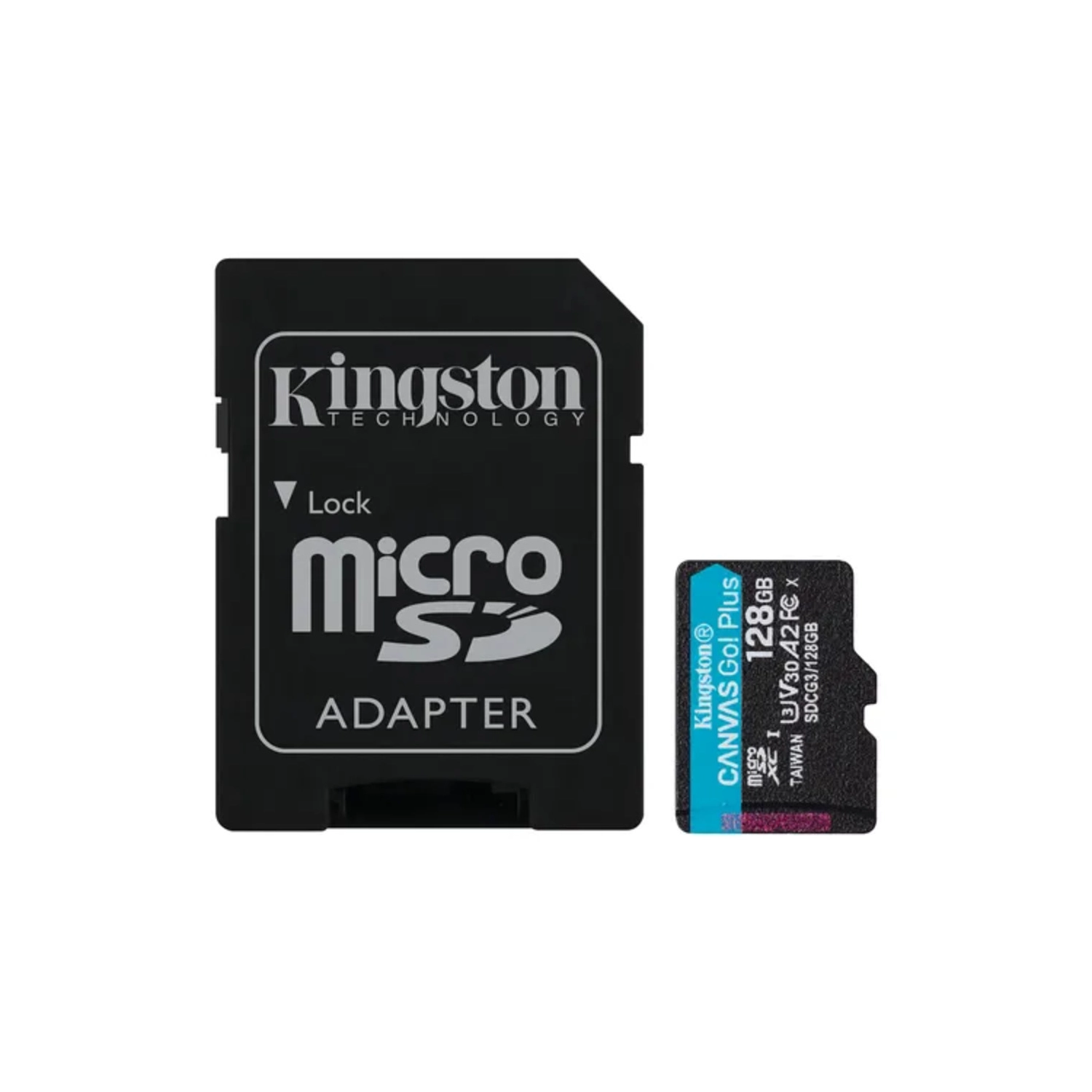 Tarjeta de Memoria KINGSTON Canvas Go Plus Gen4 MicroSDXC 128GB UHS-I U3 V30 200MB/s c/adaptador