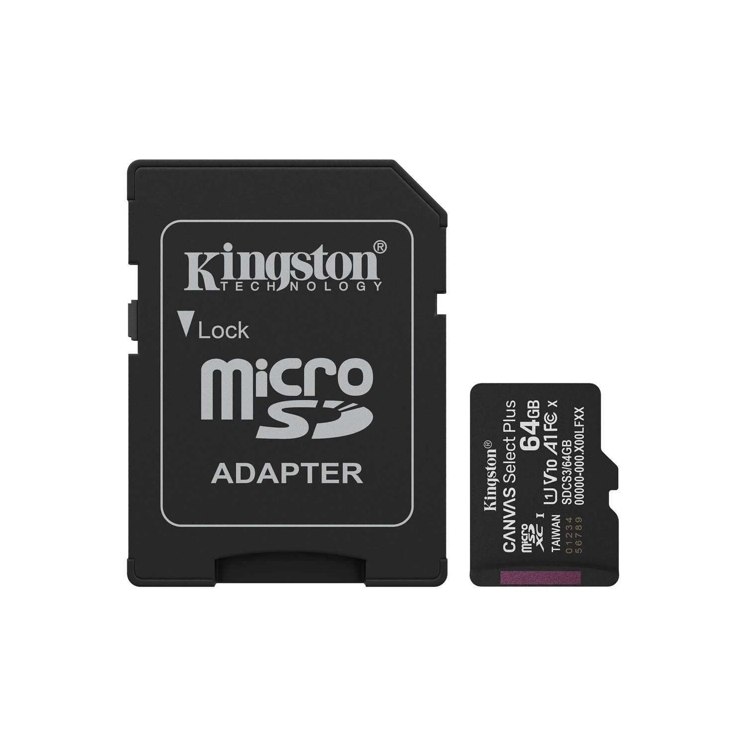 Tarjeta de Memoria KINGSTON Canvas Select Plus MicroSDXC 64GB Gen3 A1 100MB/s c/adaptador