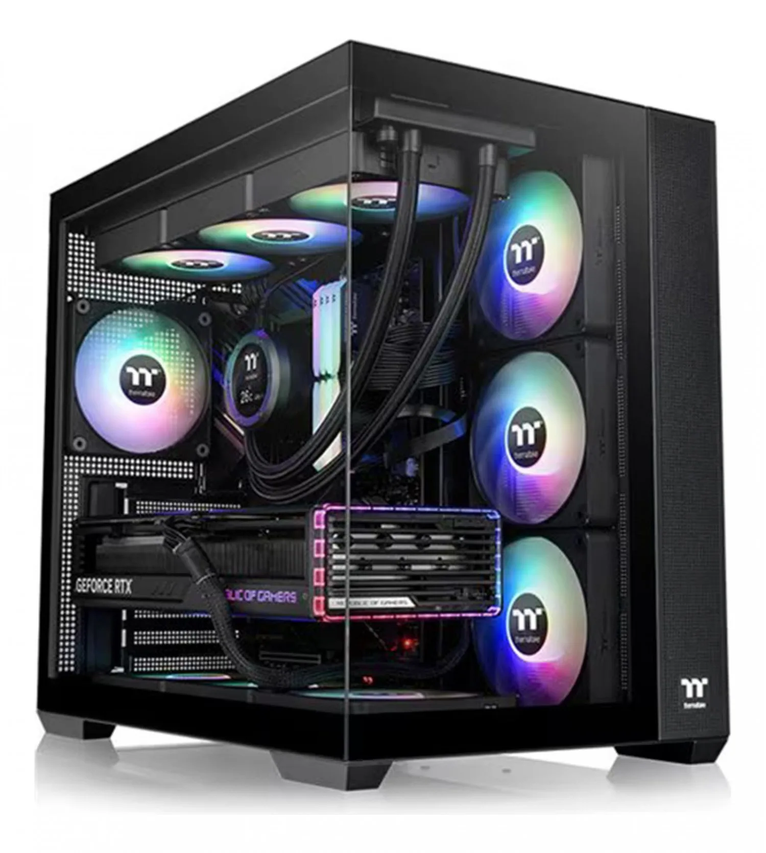 Gabinete TT View 380 Mid-Tower TG X2 Fan ARGB X4 Black (5295) — foto 4