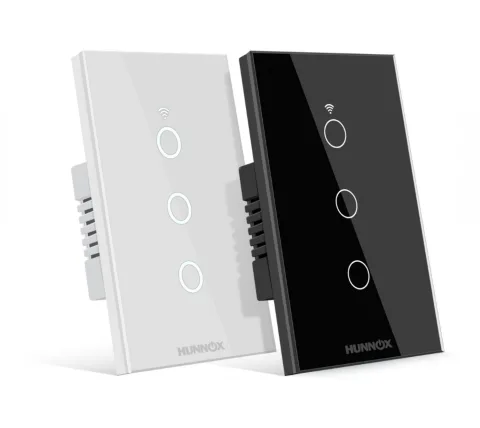 TECLA HUNNOX SMART TACTIL 3 CANALES NEGRO