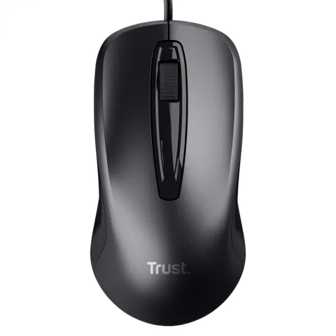 MOUSE TRUST CARVE CON CABLE USB PARA OFICINA NEGRO