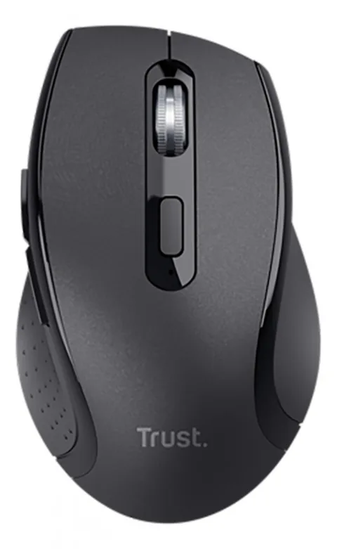 MOUSE INALÁMBRICO TRUST SURA CÓMODO CON RUEDA METÁLICA NEGRO