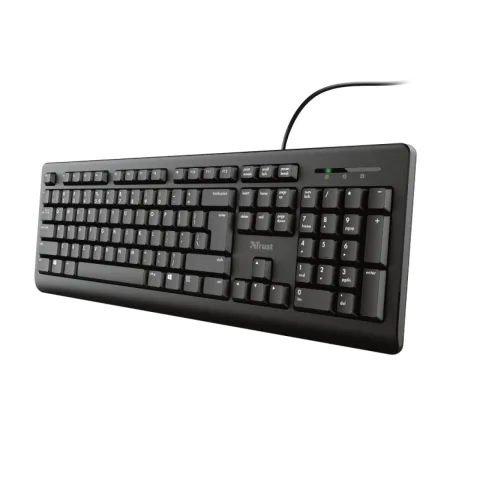 TECLADO TRUST PRIMO SILENCIOSO Y RESISTENTE A SALPICADURAS USB NEGRO