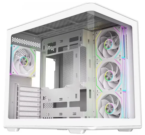 Gabinete Cooler Master Elite 600 Mid Tower 4 Fans ARGB Tempered Glass White s/Fuente